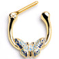 16G 5/16 Gold Tone Evening Butterfly Cartilage Clicker