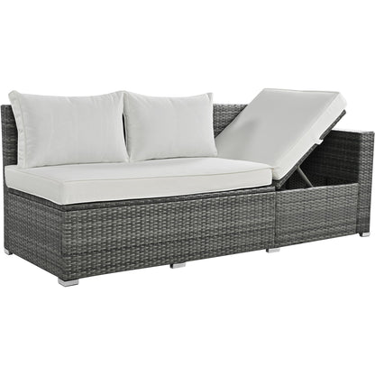 Outdoor 6-Piece All Weather PE Rattan Sofa Set, Garden Patio Wicker Sectional