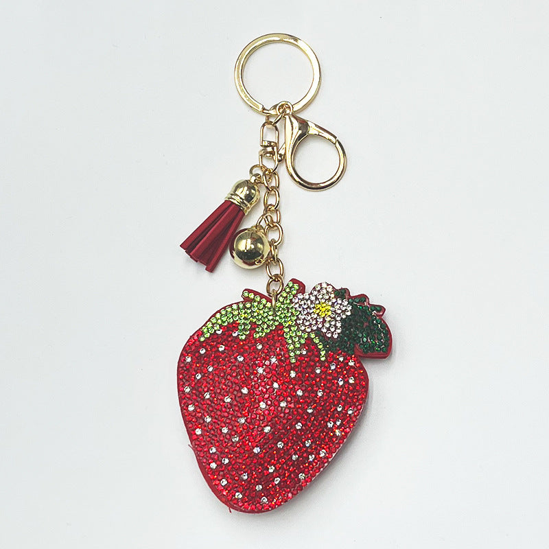 New Diamond-encrusted Strawberry Keychain