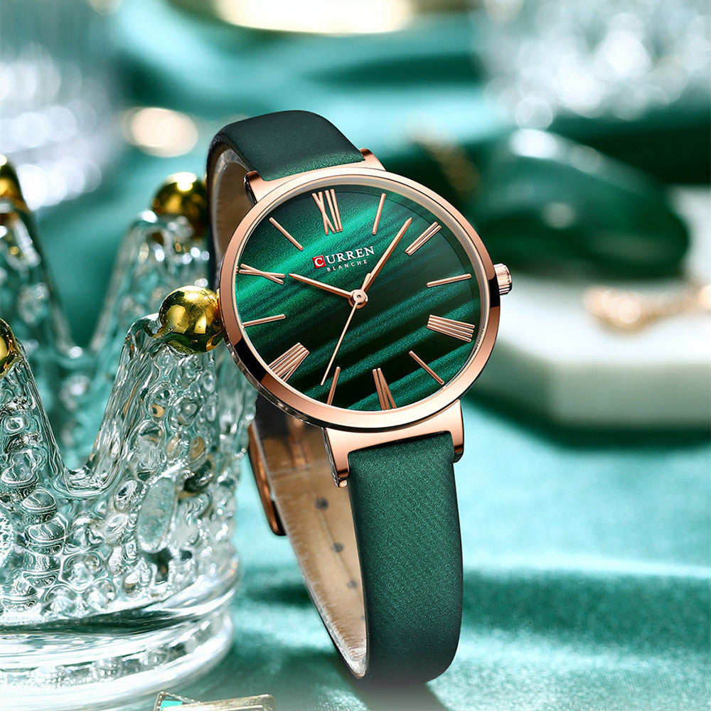 Womens Watch With A Small Dial And Leather Strap