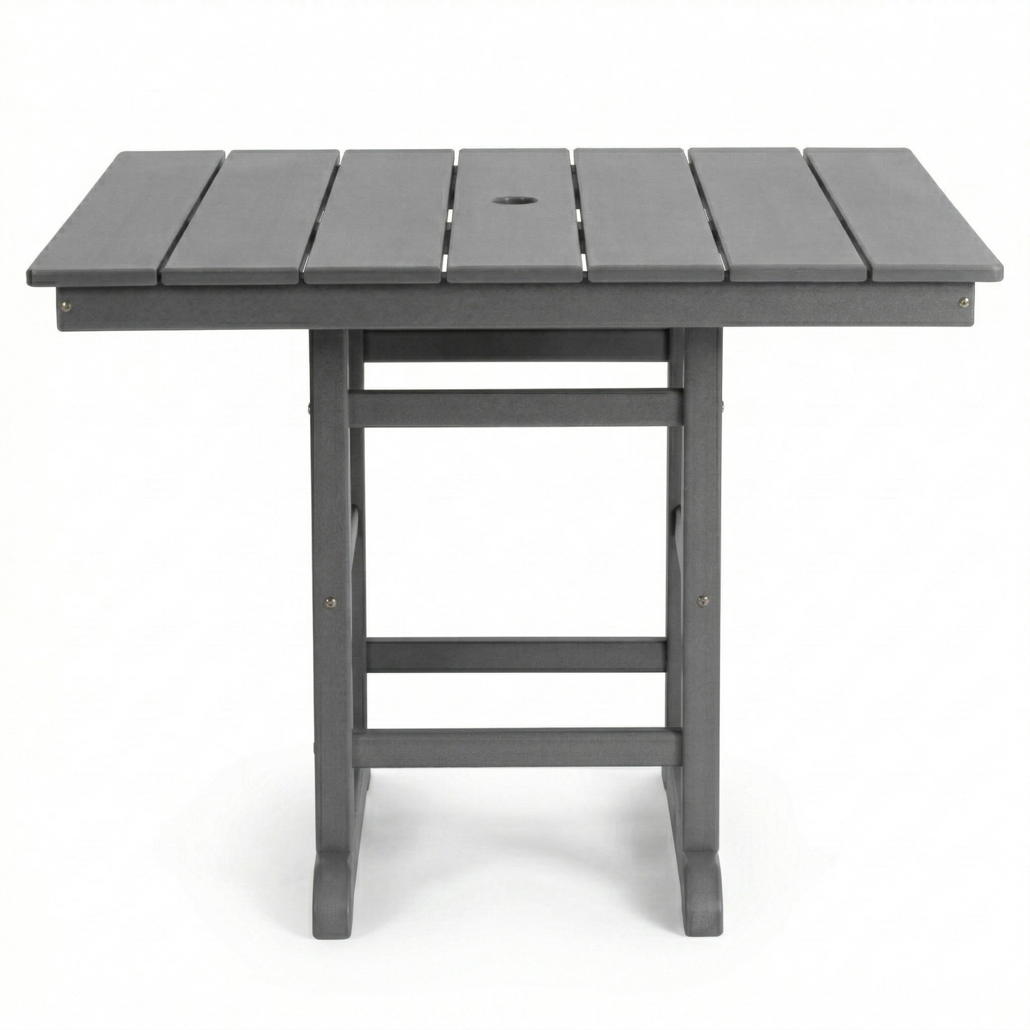 Outdoor Patio Set HDPE Gray 3 Piece Square Table 2 Armchairs Seats 2