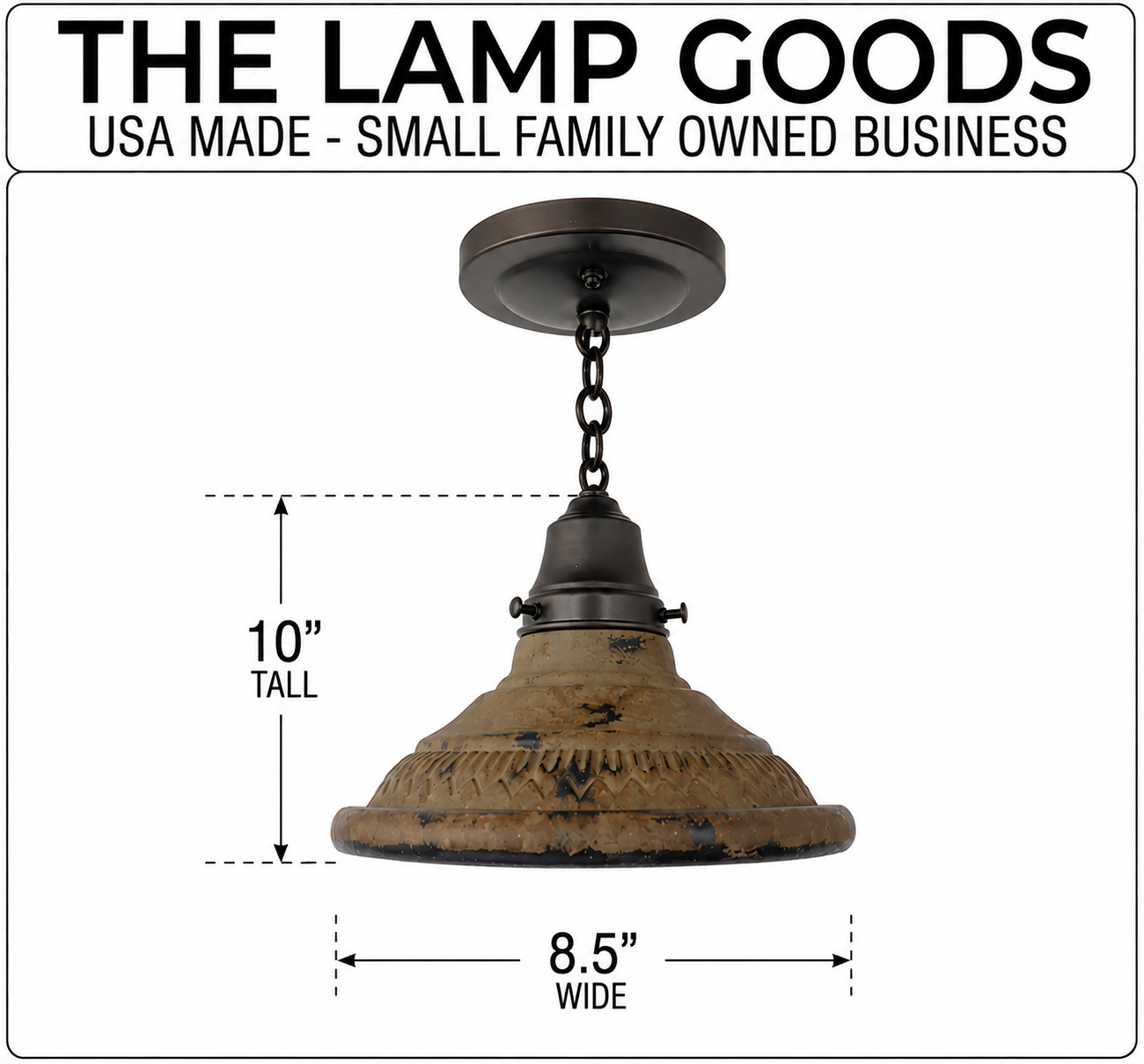 Rustic Industrial Farmhouse Ceiling Light | 7"W | Metal Flush Mount