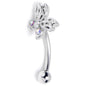 16G 5/16 Aurora Gem Ultra Drama Butterfly Curved Eyebrow Ring