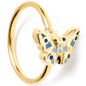 20G 5/16 Gold Tone Evening Butterfly Nose Hoop