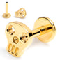 16G 1/4 Gold Tone ASTM F-136 Implant Grade Titanium Internally Threaded Skull Labret