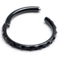 16G 3/8 Black Punk Texture Precision Hinge Segment Ring