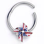 16G 3/8 Clear Gem Festive Patriot Pinwheel Hinged Segment Ring
