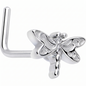 20G 7mm Dragonfly Colors L Shape Nose Ring