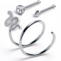 20G Nose Bone Snake Twister Double Nose Hoop Ring 3 Pack