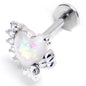 16G 5/16 White Faux Opal Sunny Heart Labret Monroe Tragus