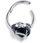 16G 3/8 Black Gem Heart ofDragon Hinged Segment Ring