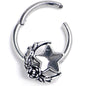16G 3/8 Clear Gem Ornate Moon Star Hinged Segment Ring