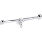 14G Clear CZ Gem Saturn Heart Dangle Industrial Barbell 38mm