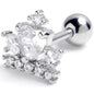 16G 1/4 Clear Gem Heart Crown Cartilage Tragus Earring