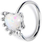 20G 5/16 White Faux Opal Sunny Heart Nose Hoop