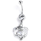 Clear Gem Heart of Dragon Dangle Belly Ring