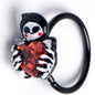 20G 5/16 Red CZ Gem Black Skeleton Heart Nose Hoop