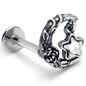 16G 5/16 Clear Gem Ornate Moon Star Labret Monroe Tragus