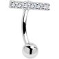 Clear CZ Gem Luxe Bar Belly Ring