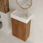 16.5 Inches Modern Floating Bathroom Vanity with Integrated Ceramic Basin Storage