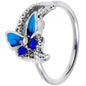 20G 5/1/6 Aurora Gem Butterfly Blue Beauty Nose Hoop