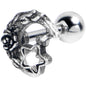 16G 1/4 Clear Gem Ornate Moon Star Cartilage Tragus Earring
