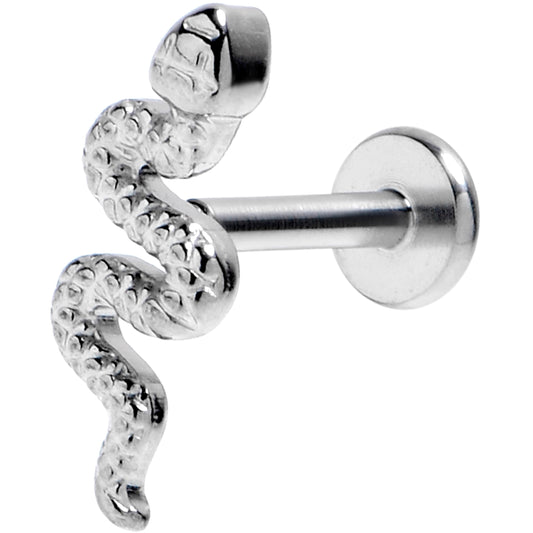 16G 1/4 Grade 23 Titanium Snake Threadless Push In Labret Tragus