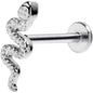 16G  3/8 Grade 23 Titanium Snake Threadless Push In Labret Tragus