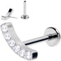 16G 5/16 Clear Gem Arc Grade 23 Titanium Threadless Push In Labret Tragus