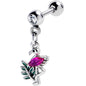 16G 1/4 Pink Gem Fabulous Flamingo Dangle Cartilage Tragus Earring