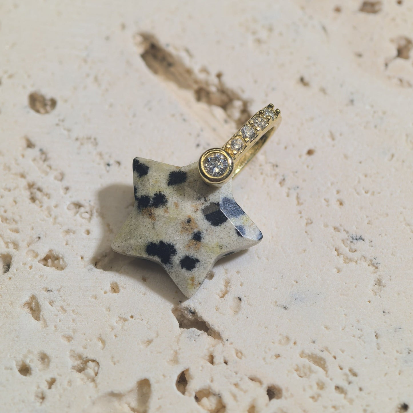 Natural Stone Cut-surface Star Pendant Five-pointed Star Charm