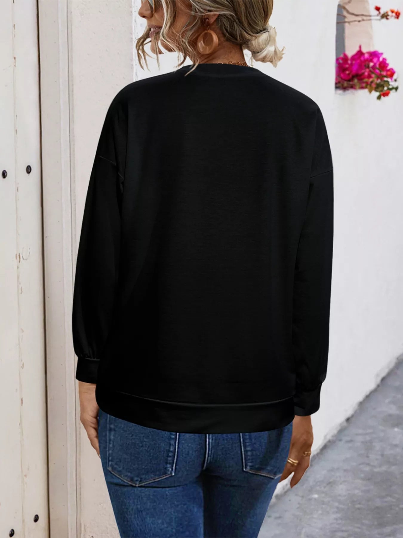 Graphic Round Neck Dropped Shoulder T-Shirt