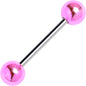 Style Metal Pink Acrylic End Barbell Tongue Ring