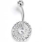 Clear CZ Gem Morning Sun Belly Ring
