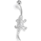 Clear CZ Gem Luxurious Lizard Belly Ring