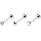 16G 5/16 White Synthetic Opal G23 Titanium Threadless Labret Set of 3