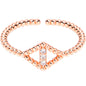 Clear Gem Textured Rhombus Rosy Adjustable Toe Ring