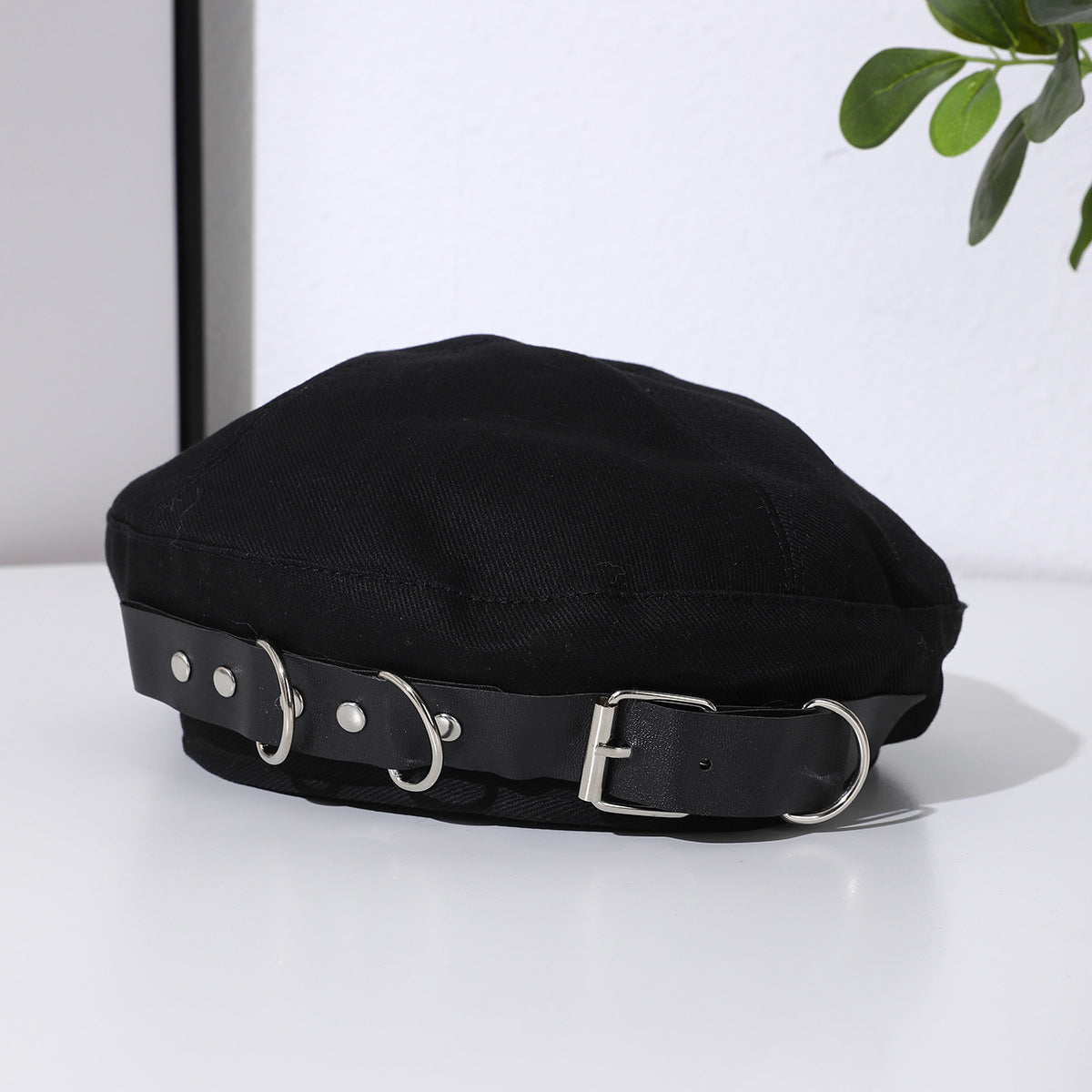 Punk Dark-themed Metal Round Ring Belt Buckle, Four-corner Fedora Hat, Tomboyish Streetwear, Casual And Versatile Hat