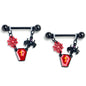 14G 9/16 Black Halloween Screams Dangle Nipple Ring Set