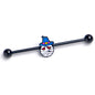 14G Black Witch Hat Mummy Halloween Industrial Barbell 38mm