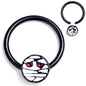 16G 5/16 Black Halloween Mummy BCR Captive Ring