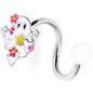 Halloween Floral Ghost Spiral Twister Belly Ring