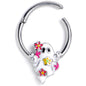 16G 3/8 Halloween Floral Ghost Hinged Segment Ring