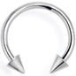16G 3/8 G23 Titanium Punk Cone End Horseshoe Circular Barbell
