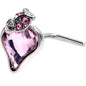 20G 5/16 Pink Gem Strawberry Love Heart L Shape Nose Ring