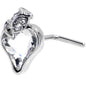 20G 7mm Clear Gem Strawberry Love L Shape Nose Ring