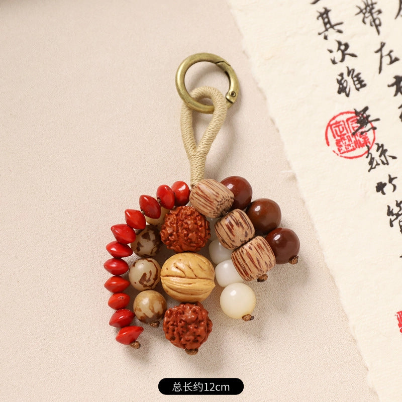 New Chinese-style Wish-Fulfillment Seed-Bead Bag Charm Keychain