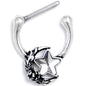 16G 5/16 Clear Gem Ornate Moon Star Cartilage Clicker