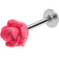 16G 3/8 Open Bloom Rose Pink Labret Monroe Tragus