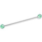 14G Internally Threaded Green Glitter Ends Industrial Barbell 38mm